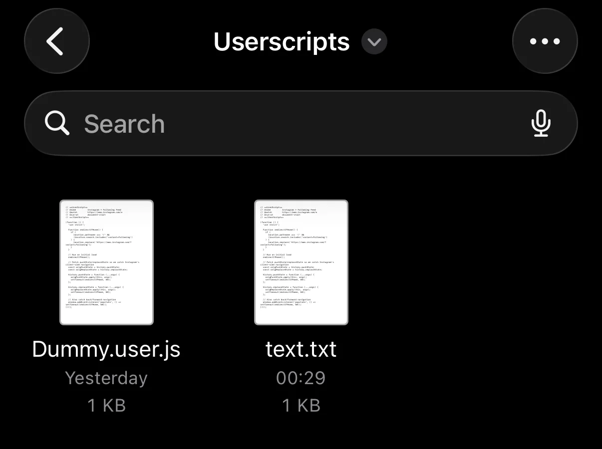 Step 1: the pasted script saved as text.text